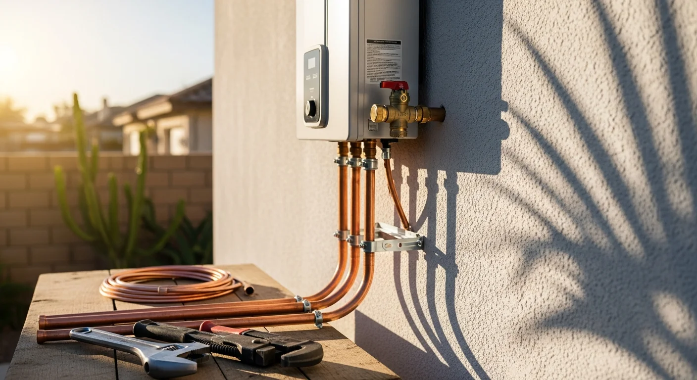 Professional plumber performing drain inspection with camera equipment